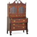 Empire secretary desk mahogany cabinet top over base with drawers claw feet american 19th c 65 x 36 x 20 12
