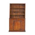 Country stepback cupboard mixed woods open top over cupboard base american 19th c 78 x 45 x 20