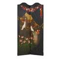 Amos shontz painted screen decorated with cockatoos american 20th c 89 x 48