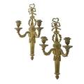 Pair of louis xvi style sconces gilt bronze leaf cast candle arms continental late 19th c 22 x 10 34 provenance estate of a private collector new york