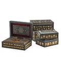 Five quillwork boxes each with a hinged top some with a fitted interior 19th c largest 4 34 x 11 12 x 8 14 provenance estate of a private collector new york