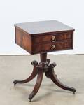 A Mahogany TwoDrawer Pedestal Base Sewing Table