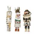 Vintage hopi kachina three cottonwood figures early 20th c tallest10 12