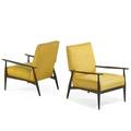 Paul mccobb 1917  1969 calvin pair of lounge chairs grand rapids mi 1950s stained wood upholstery unmarked 33 12 x 25 x 34
