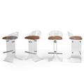 Style of charles hollis jones four bar stools california 1970s acrylic chromed steel vinyl unmarked 35 x 17 12 x 17