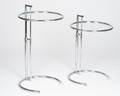 A Pair of Eileen Gray Chrome and Glass Side Tables