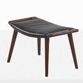 Hans wegner 1914  2007 ap stolen ottoman denmark 1950s teak leather danish control label 16 12 x 27 34 x 16 12 provenance imported in the early 1960s along with the bear chair b