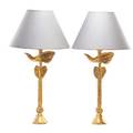 Pierre casenove fondica pair of gilt metal table lamps france 1994 signed casenove fondica france 94 overall including harp 26 x 7 12