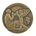 Claude leon mascauxfrance 1882  1965 bronze medal for the 1925 grand prix de lexposition internationale des arts dsbquocoratifs obverse winged cupid with nude woman reverse dated 1925 same