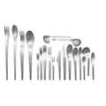 Arne jacobsen 1902  1971 a michelsen aj stainless steel sevenpiece flatware set for twelve plus eight each of two spoons one lefthanded soup spoon and fourteen serving items 115 pieces tota