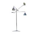 Arredoluce triennale floor lamp monza italy 1950s nickeled brass enameled aluminum steel three sockets stamped base as shown 76 12 x 48 x 43
