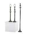 After alberto giacometti two table lamps and one floor lamp patinated bronze single socket unmarked table lamps 30 x 7 34 floor lamp 59 12 x 7 34