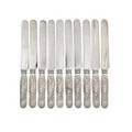 Tiffany  co chrysanthemum sterling knives set of ten hh dinner knives new york 20th c blade marked tiffany and company 9 18