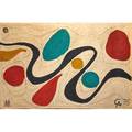 After alexander calder 18981976 bon art jute fiber wall hanging turquoise nicaragua 1975 embroidered copyright mark 66100 ca 75 cloth tag 56 x 84