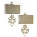 Charles et fils pair of sconces france 1960s brushed steel two sockets both stamped charles made in france 20 x 12 34 x 3 14