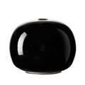 Brother thomas bezanson 1929  2007 spherical porcelain vase mirror black glaze weston vt signed benedictine monks weston vt 4074 stamped a400 ichthys symbol 6 x 6 34