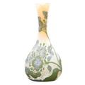 Galle cameo glass vase with flowers france signed galle on body 10 12 x 5