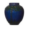 Max laeuger 1864  1952 faience vase from the 1900 paris exposition germany muster gesetzl geschuzt stamp and mml 9 x 8