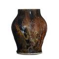 Hugh c robertson 1845  1908 dedham experimental stoneware vase mottled mahogany and blue glaze dedham ma 18961908 incised dedham pottery hcr 9 x 7