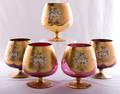 Bohemian Glass Brandy Sifters Five 5