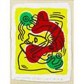 Keith haring american 19581990 untitled wfuna 1988 gouache on paper framed signed dated and titled 13 12 x 10 18 provenance private collection accompanied by a certificate of auth