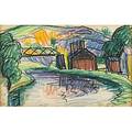 Oscar f bluemner 18671938 two works of art w patterson 1914 pastel on paper framed initialed dated and titled 4 34 x 7 12 sheet montville 1918 pastel on paper framed initiale