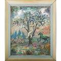 David davidovich burliuk ukrainianamerican eve in the apple tree oil on canvas framed signed and titled 19 x 15 14 provenance shulman family collection