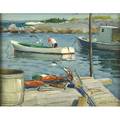 Harry leithross america 18861973 fisherman of middle cove oil on board framed signed 8 14 x 10 38 private collection new jersey