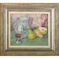 Paulette van roekens meltzer american 1896198 2 12 pears 1954 oil on canvas framed signed 12 x 14 provenance newman  saunders gallery pennsylvania label on verso private collecti
