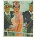 Jeangabriel domergue french 18891962 untitled at the races oil on board framed signed 16 x 13 provenance estate of a private collector new york