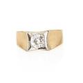 Diamond  yellow gold gentlemens ring