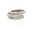 Diamond  platinum eternity band ring stack