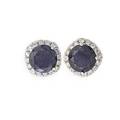 Black  white diamond  gold stud earrings