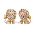 Gemset gold lion cub earrings
