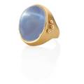 Modernist moonstone  yellow gold ring