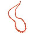 Long coral bead necklace