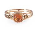 Late victorian citrine and yellow gold bangle bracelet