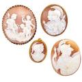 Collection of victorian carved shell cameos