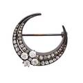 Victorian diamond crescent brooch