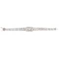 French diamond platinum  gold locket bracelet