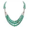 Victorian emerald bead  diamond necklace