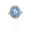 Fine sapphire diamond  white gold ring