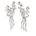 Diamond  platinum spray earrings