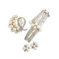 Collection of pearl diamond  white gold jewelry