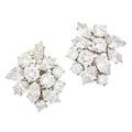 Marianne ostier diamond  platinum ear clips