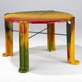 Gaetano pesce dining table in red yellow and green poured resin one of ten examples made for the chiatday offices 28 12 x 44 34