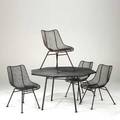 Russell woodard iron mesh dining set consisisting of octagonal table and four chairs 29 x 48 12 x 48 12 chairs 31 12 x 19 x 23