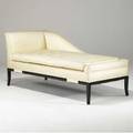 Tommi parzinger daybed upholstered in ivory silk on ebonized frame 28 12 x 62 x 27 12