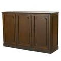 Dunbar walnut sideboard with three carved doors enclosing fixed and pullout shelves dunbar brass tag 36 x 57 x 20