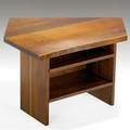 George nakashima walnut corner shelving unit with freeedge top over two shelves provenance available 25 14 x 46 12 x 40